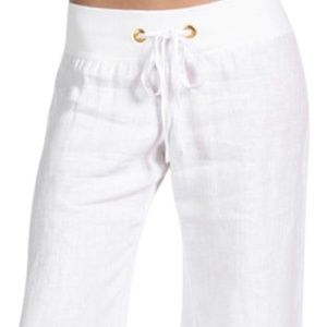 Lilly Pulitzer White Linen Beach Pants